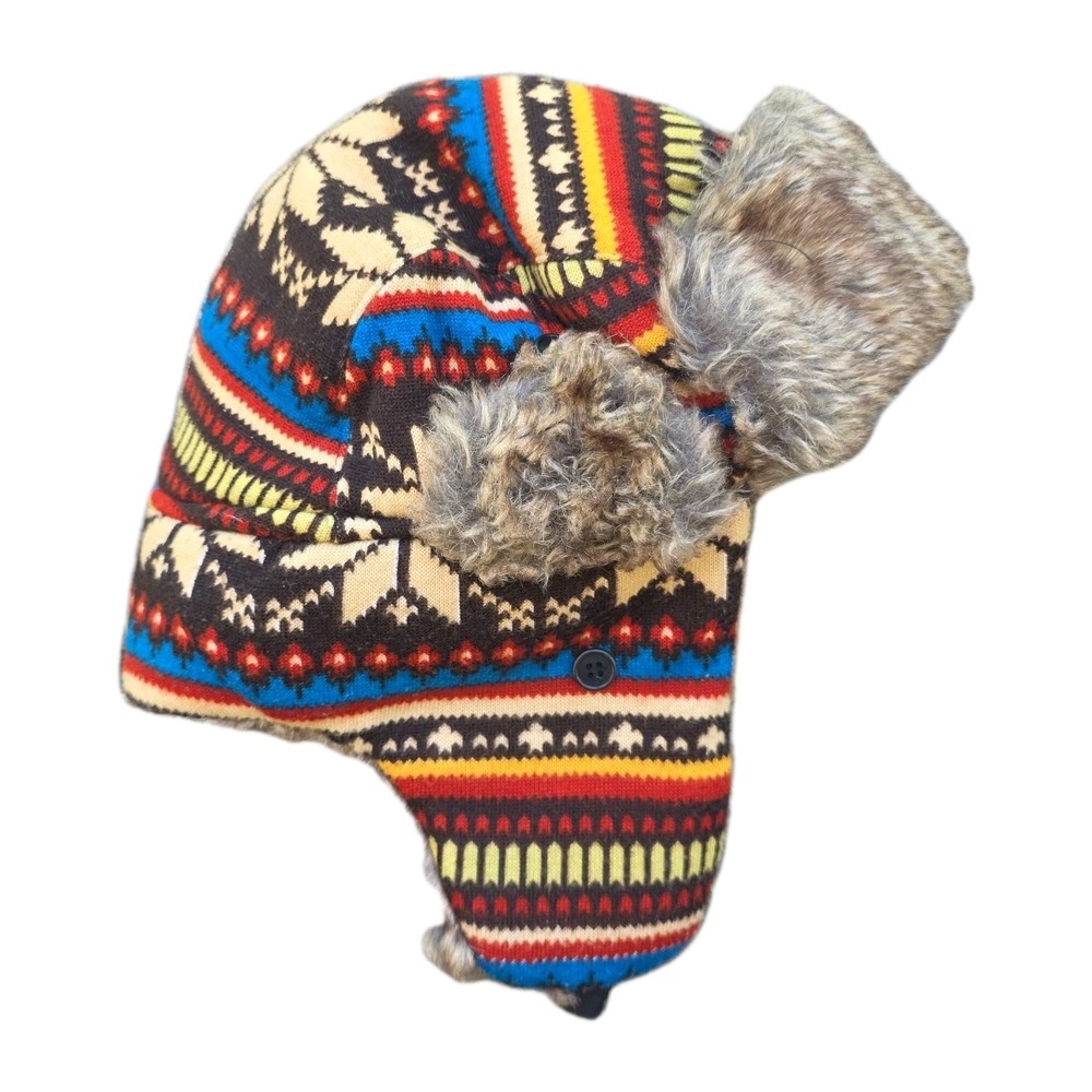 Adult Trapper Hat Cap Ski Ushanka Russian Cossack Faux Fur Winter Warm Colorful